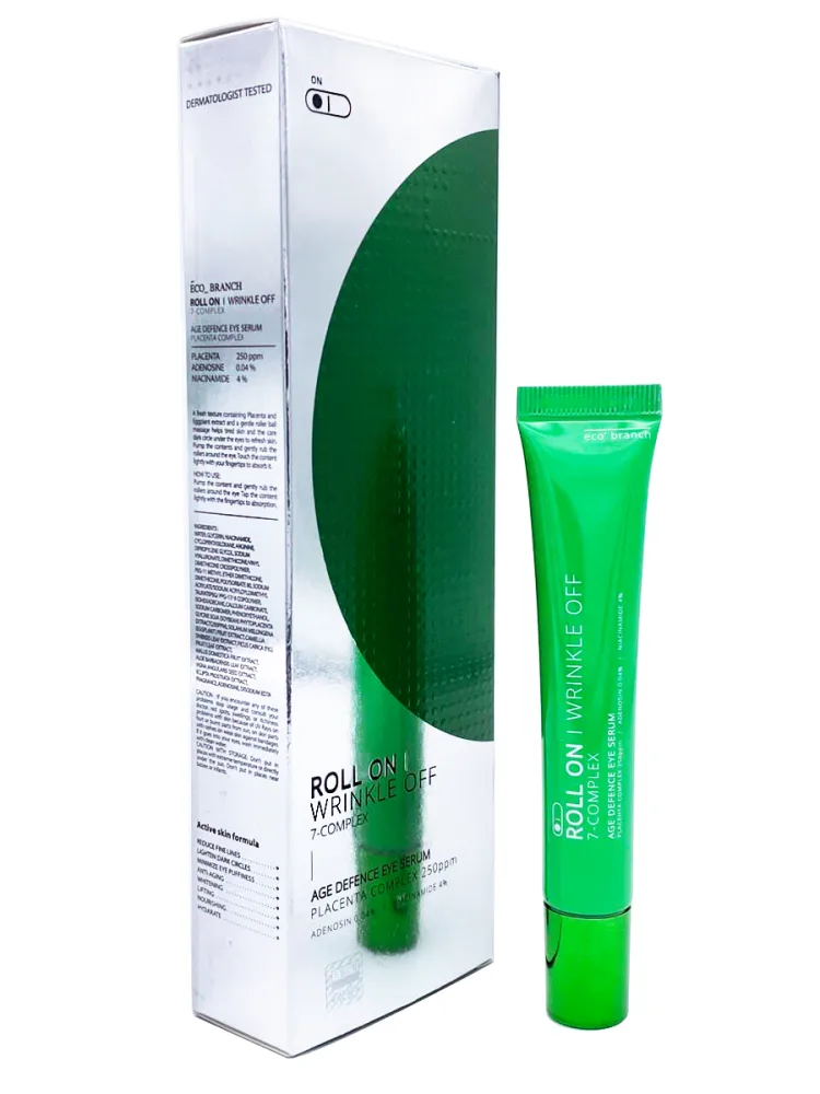 ECO BRANCH Сыворотка-роллер для кожи вокруг глаз ПЛАЦЕНТА Roll On Wrinkle Off 7-Complex Age Defence Eye Serum Placenta Complex