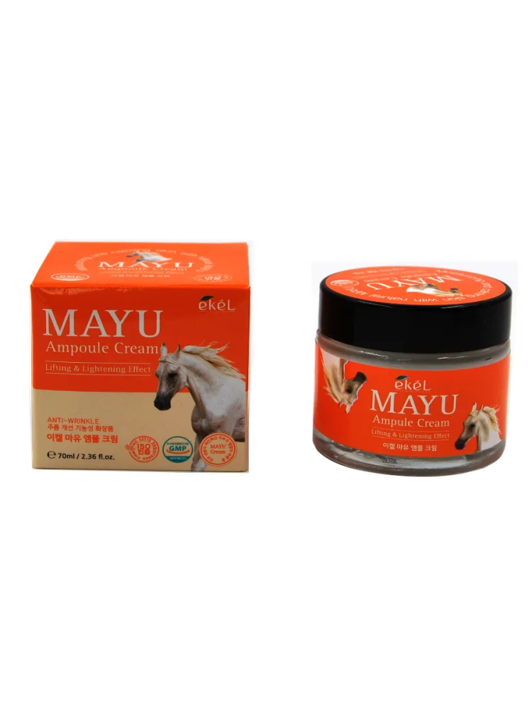 EKEL Крем для лица ампульный ЛОШАДИНЫЙ ЖИР Mayu Ampule Cream