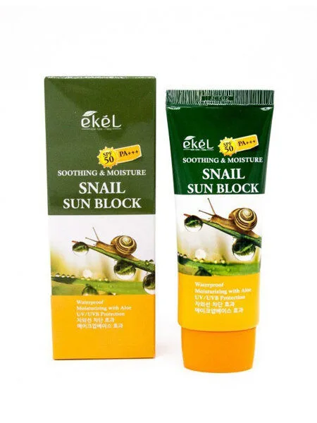 EKEL Крем солнцезащитный увлажняющий МУЦИН УЛИТКИ Soothing & Moisture Snail Sun Block