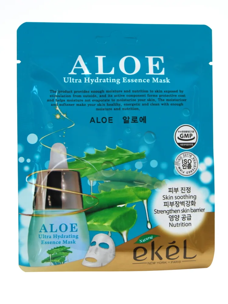 EKEL Маска для лица тканевая АЛОЕ Aloe Ultra Hydrating Essence Mask