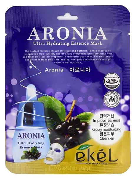 EKEL Маска для лица тканевая АРОНИЯ Aronia Ultra Hydrating Essence Mask