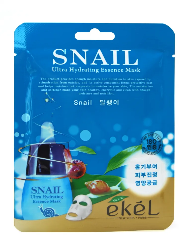 EKEL Маска для лица тканевая МУЦИН УЛИТКИ Snail Ultra Hydrating Essence Mask