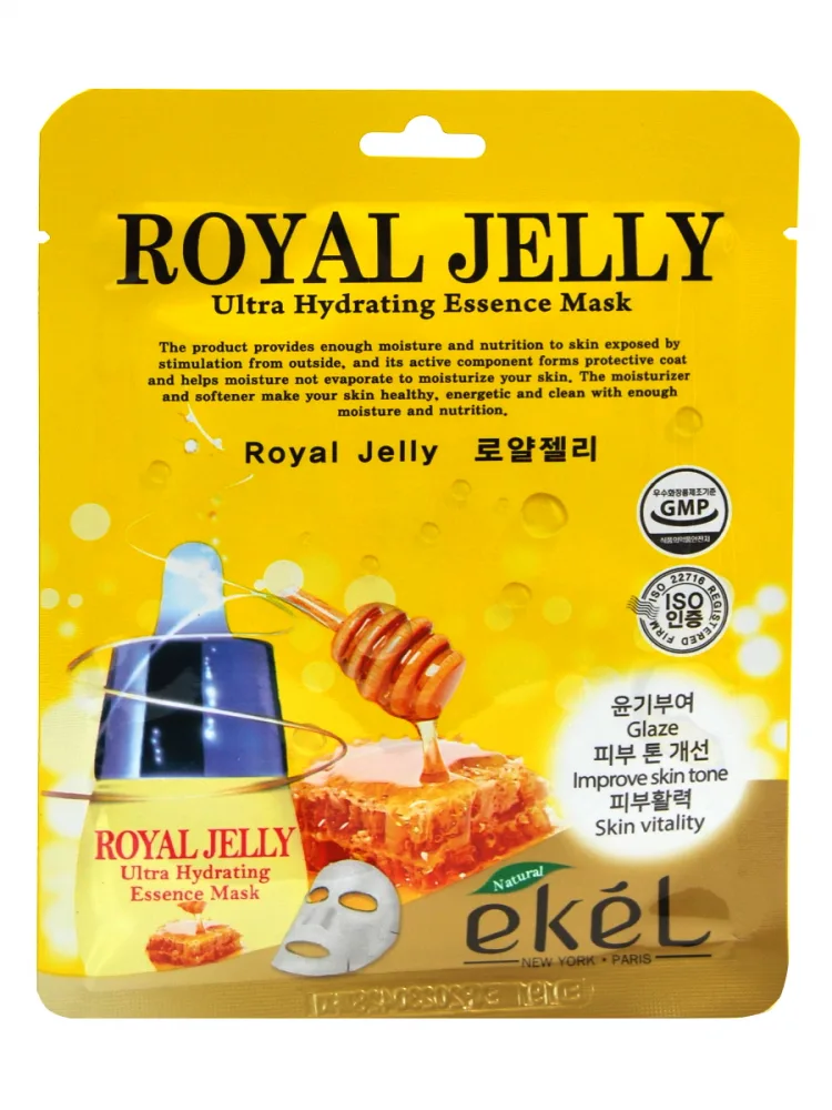 EKEL Маска для лица тканевая ПЧЕЛИНОЕ МАТОЧНОЕ МОЛОЧКО Royal Jelly Ultra Hydrating Essence Mask