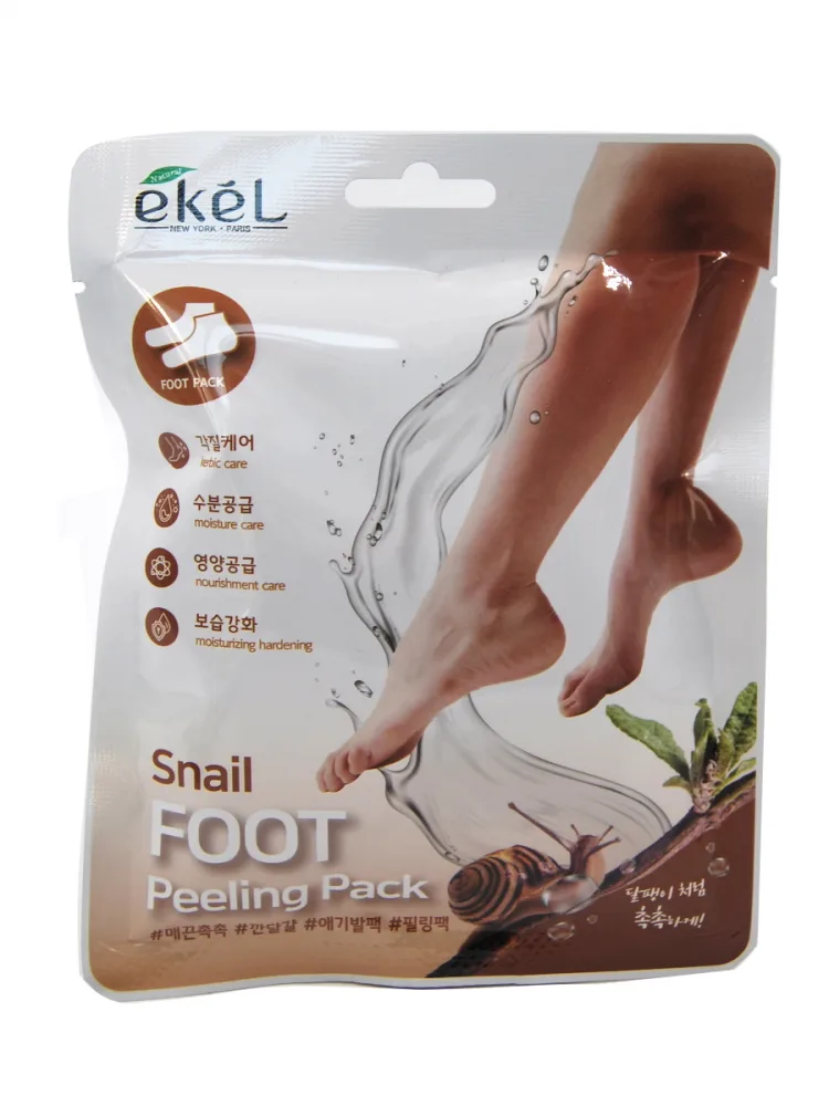 EKEL Маска-эксфолиант для ног МУЦИН УЛИТКИ Snail Foot Peeling Pack