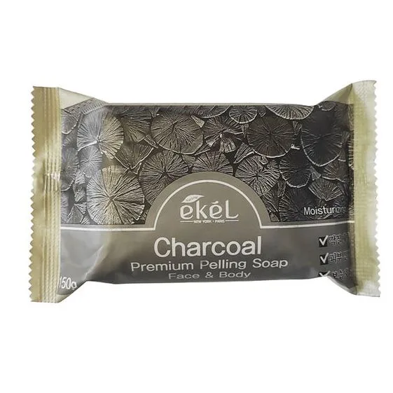 EKEL Мыло-скраб для лица и тела ДРЕВЕСНЫЙ УГОЛЬ Premium Peeling Soap Charcoal