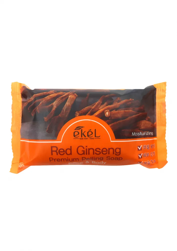 EKEL Мыло-скраб для лица и тела КРАСНЫЙ ЖЕНЬШЕНЬ Premium Peeling Soap Red Ginseng