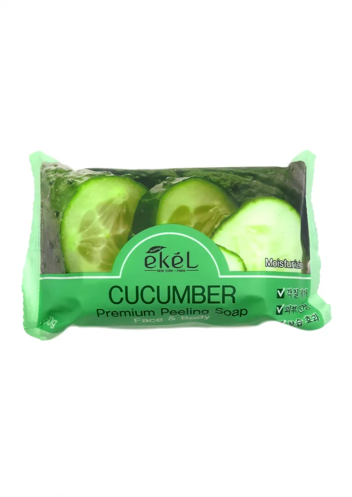 EKEL Мыло-скраб для лица и тела ОГУРЕЦ Premium Peeling Soap Cucumber