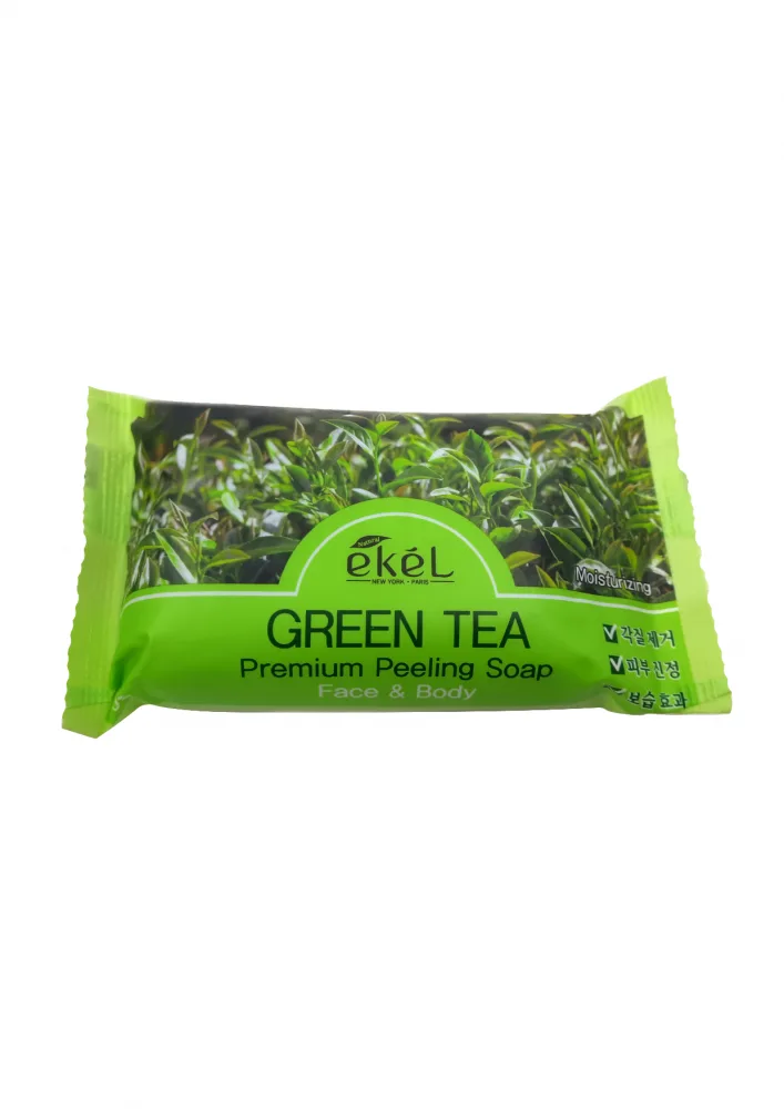 EKEL Мыло-скраб для лица и тела ЗЕЛЕНЫЙ ЧАЙ Premium Peeling Soap Green Tea