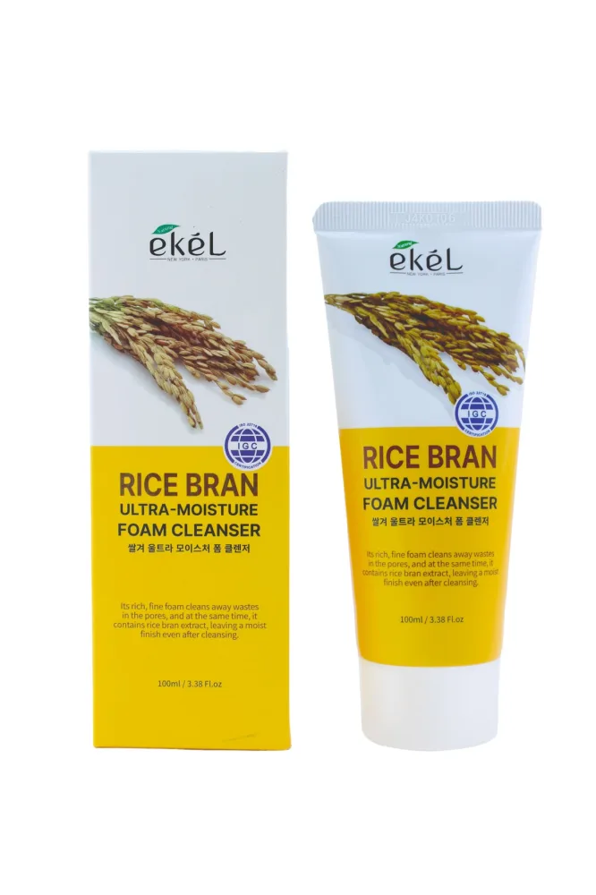 EKEL Пенка для умывания ЭКСТРАКТ КОРИЧНЕВОГО РИСА ультраувлажняющая Rice Bran Ultra