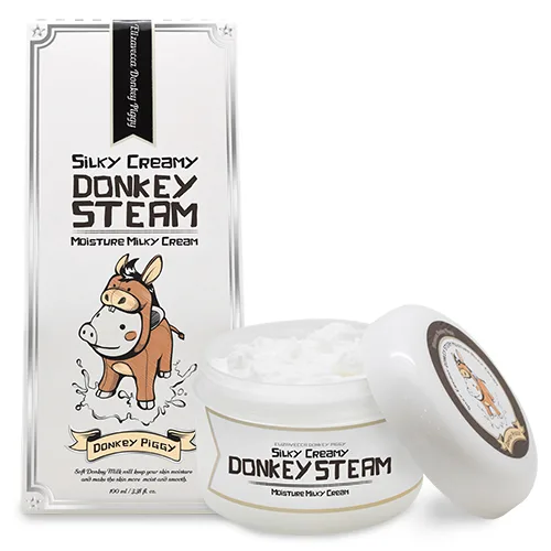 ELIZAVECCA Крем для лица ОСЛИНОЕ МОЛОКО Silky Creamy Donkey Steam Moisture Milky