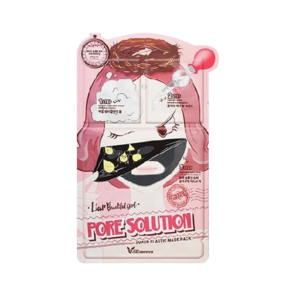 ELIZAVECCA Маска д/лица трехэтапная ДЛЯ ПРОБЛЕМНОЙ КОЖИ 3-STEP Pore Solution Super Elastic Mask