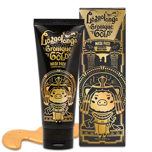 ELIZAVECCA Маска-пленка для лица ЗОЛОТО Hell-pore longolongo gronique gold mask pack