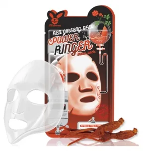 ELIZAVECCA НАБОР Тканевая маска для лица КРАСНЫЙ ЖЕНЬШЕНЬ Red gInseng Deep Power Ringer Mask Pack