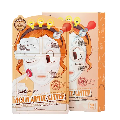 ELIZAVECCA НАБОР Тканевая маска для лица ТРЕХЭТАПНАЯ/УВЛАЖНЯЮЩАЯ 3-step Aqua White Water Illuminate Mask Sheet
