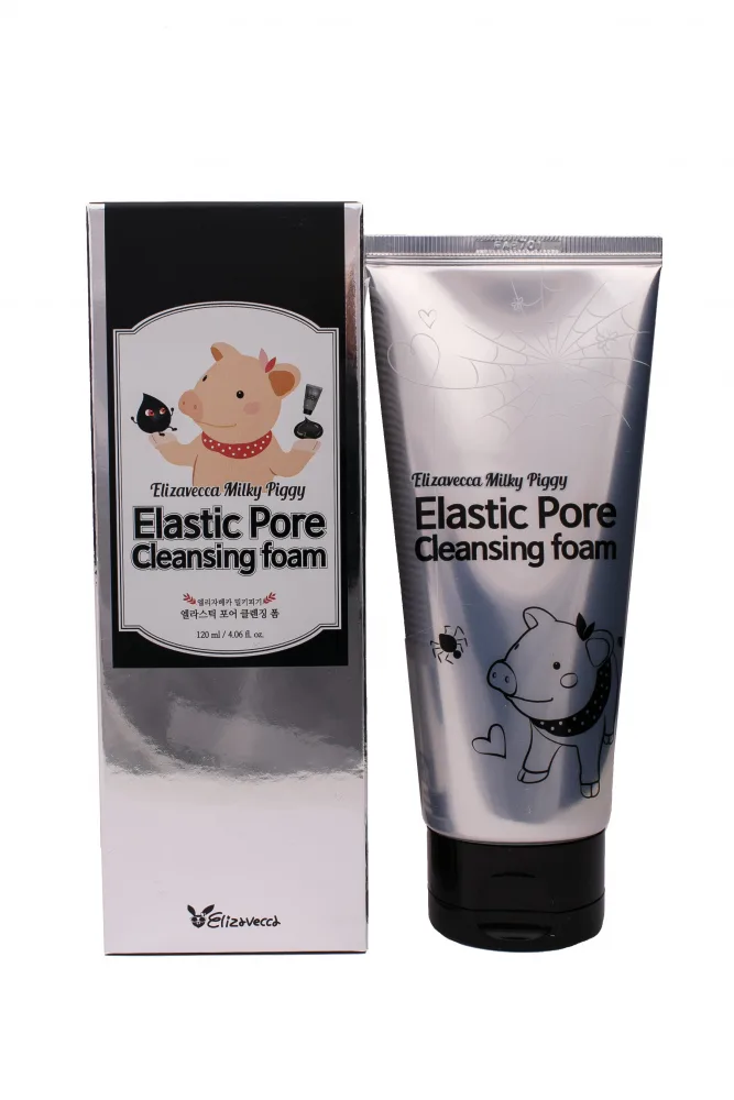 ELIZAVECCA Пенка-маска для умывания ДРЕВЕСНЫЙ УГОЛЬ Milky Piggy Elastic Pore Cleansing Foam
