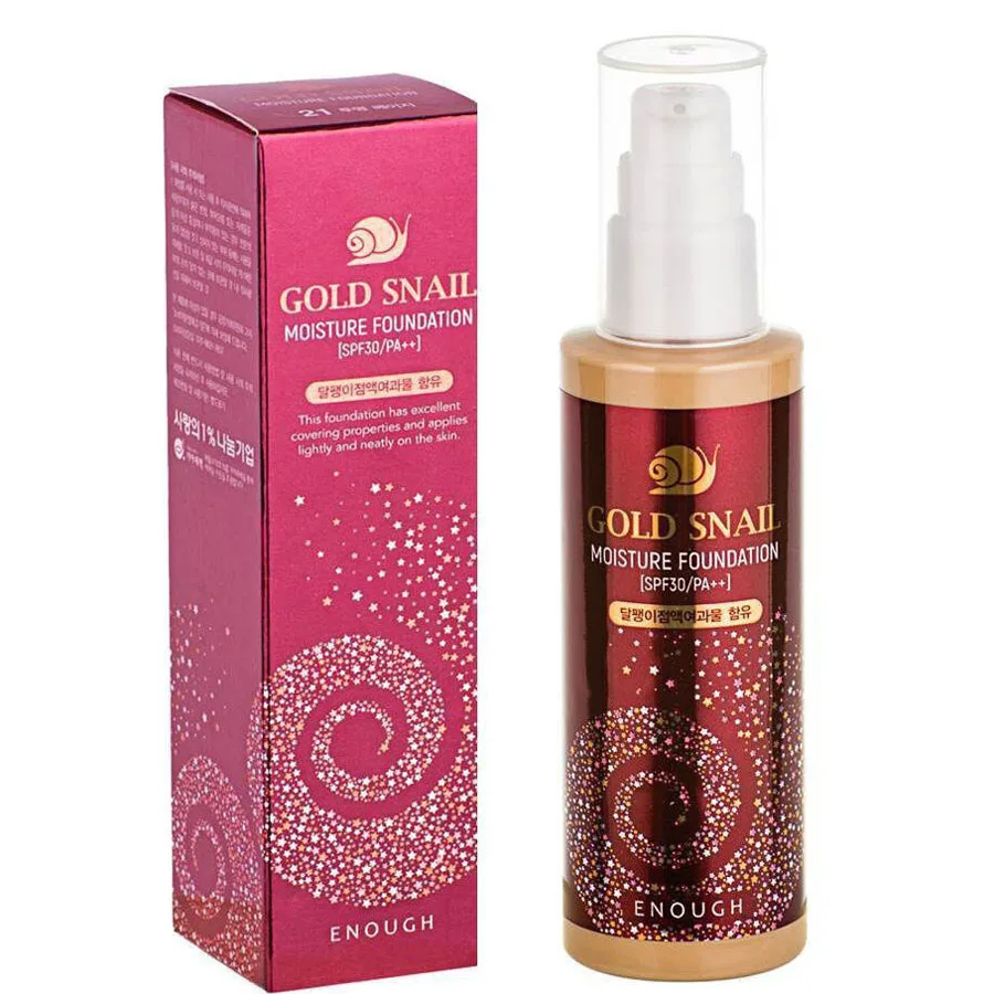 ENOUGH Тональный крем для лица МУЦИН УЛИТКИ Gold Snail Moisture Foundation SPF30 PA++ (13)