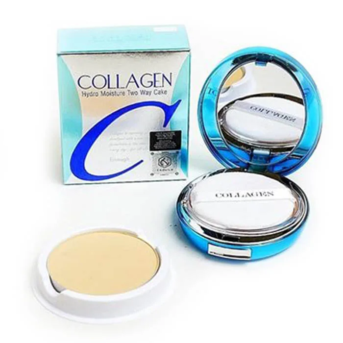 ENOUGH Компактная пудра для лица КОЛЛАГЕН Collagen Hydro Moisture Two Way Cake SPF25 PA++ (21), 13 гр * 2 шт