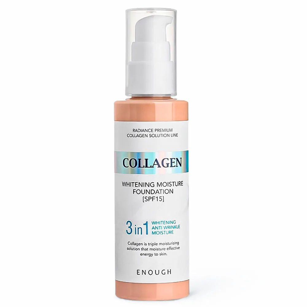 ENOUGH Тональный крем для лица КОЛЛАГЕН 3 в 1 Collagen Whitening Moisture Foundation SPF 15 ТОН 13
