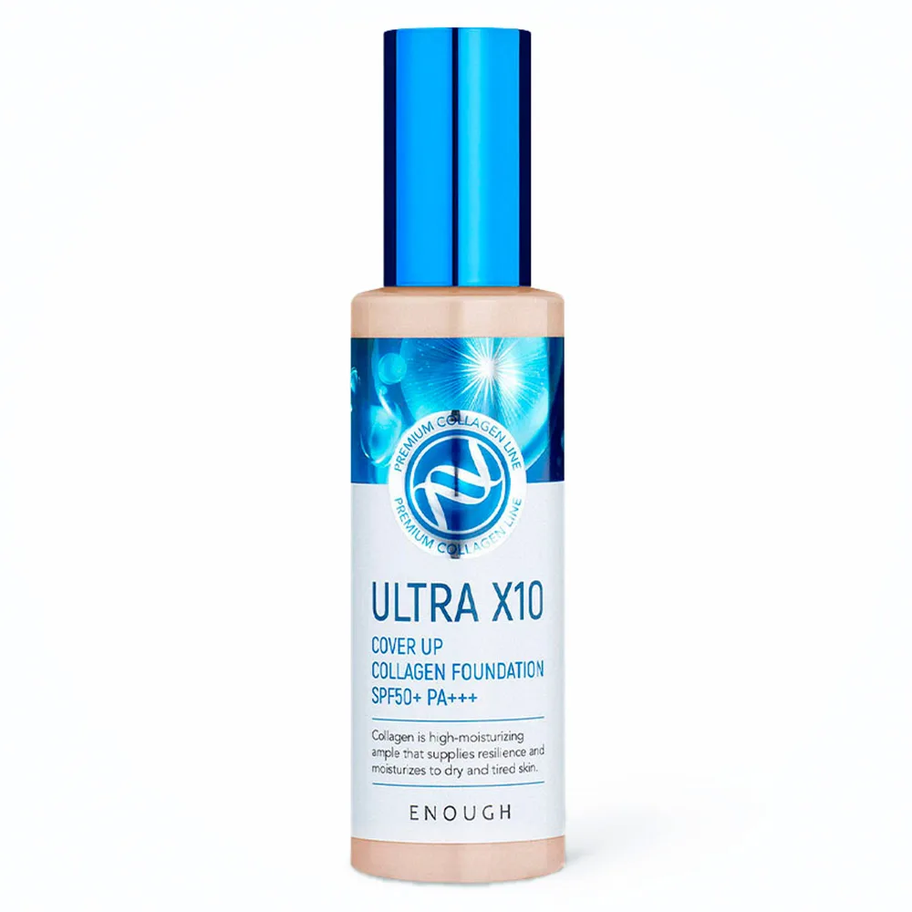 ENOUGH Тональный крем для лица КОЛЛАГЕН Ultra X10 Cover Up Collagen Foundation SPF50+ ТОН 21