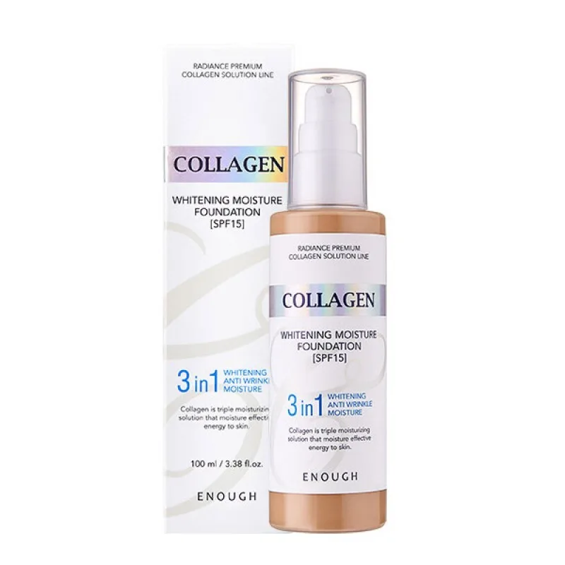 ENOUGH Тональный крем для лица ОСВЕТЛЕНИЕ Collagen Whitening Moisture Foundation SPF15 (13)