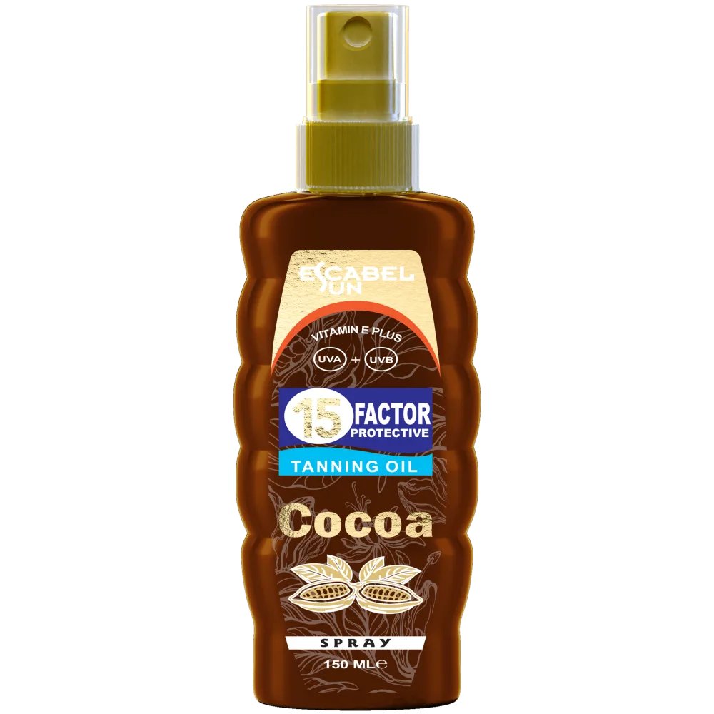 ESCABEL Масло для лица и тела КАКАО Tanning Oil Cocoa SPF 15