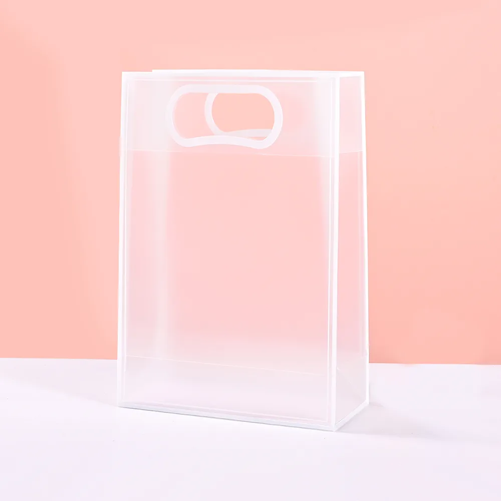 EVEEPACK Подарочный пакет PP, прозрачный глянцевый, белый кант 18x26x8см