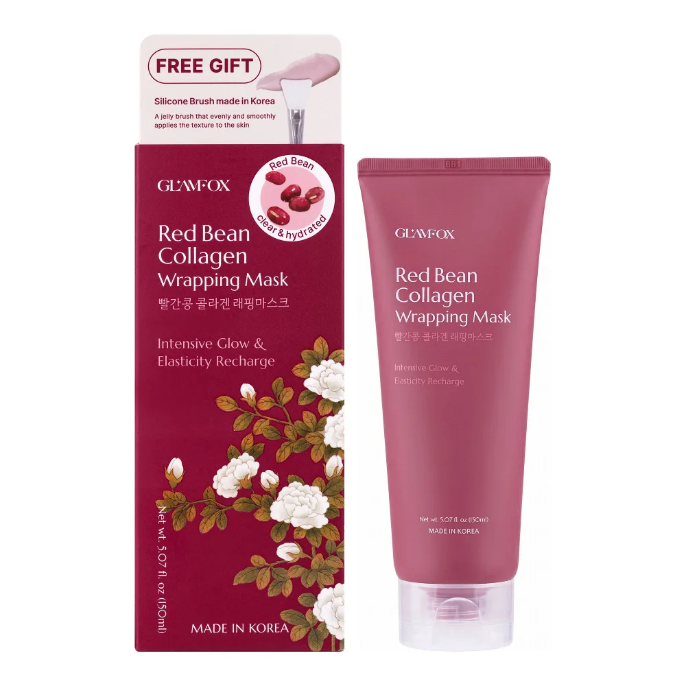 GLAMFOX Маска-пленка для лица КРАСНАЯ ФАСОЛЬ И КОЛЛАГЕН Red Bean Collagen Wrapping Mask Set
