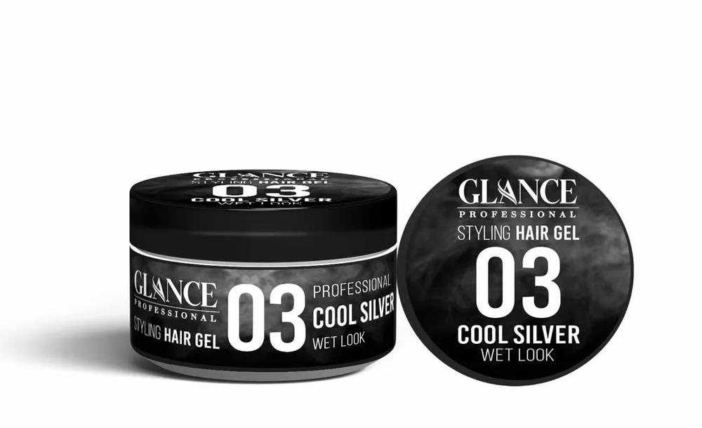 GLANCE Гель для укладки волос COOL SILVER Wet Look Styling Hair Gel