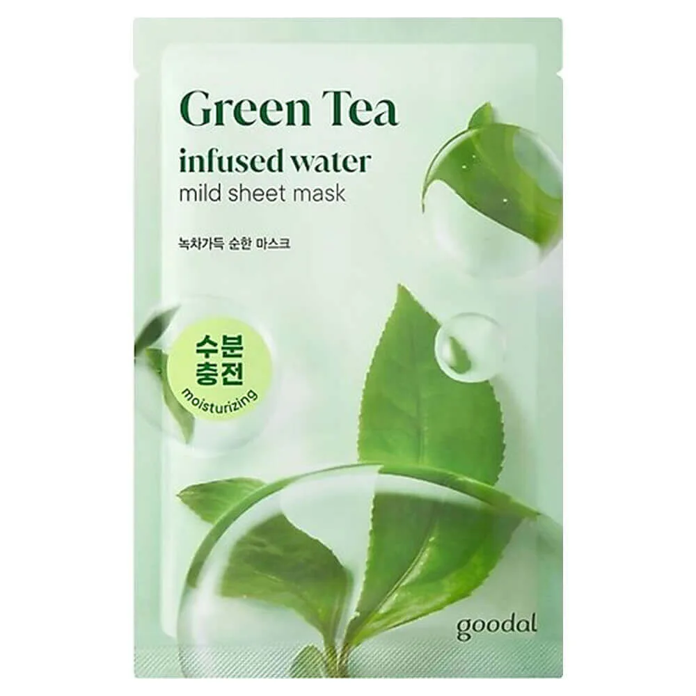 Goodal Тонизирующая тканевая маска с зелёным чаем Goodal Green Tea Infused Water Mild Sheet Mask