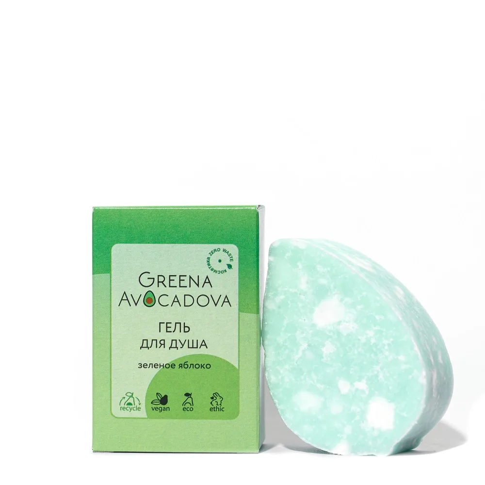GREENA AVOCADOVA Крем-мыло для душа ЗЕЛЕНОЕ ЯБЛОКО натуральное