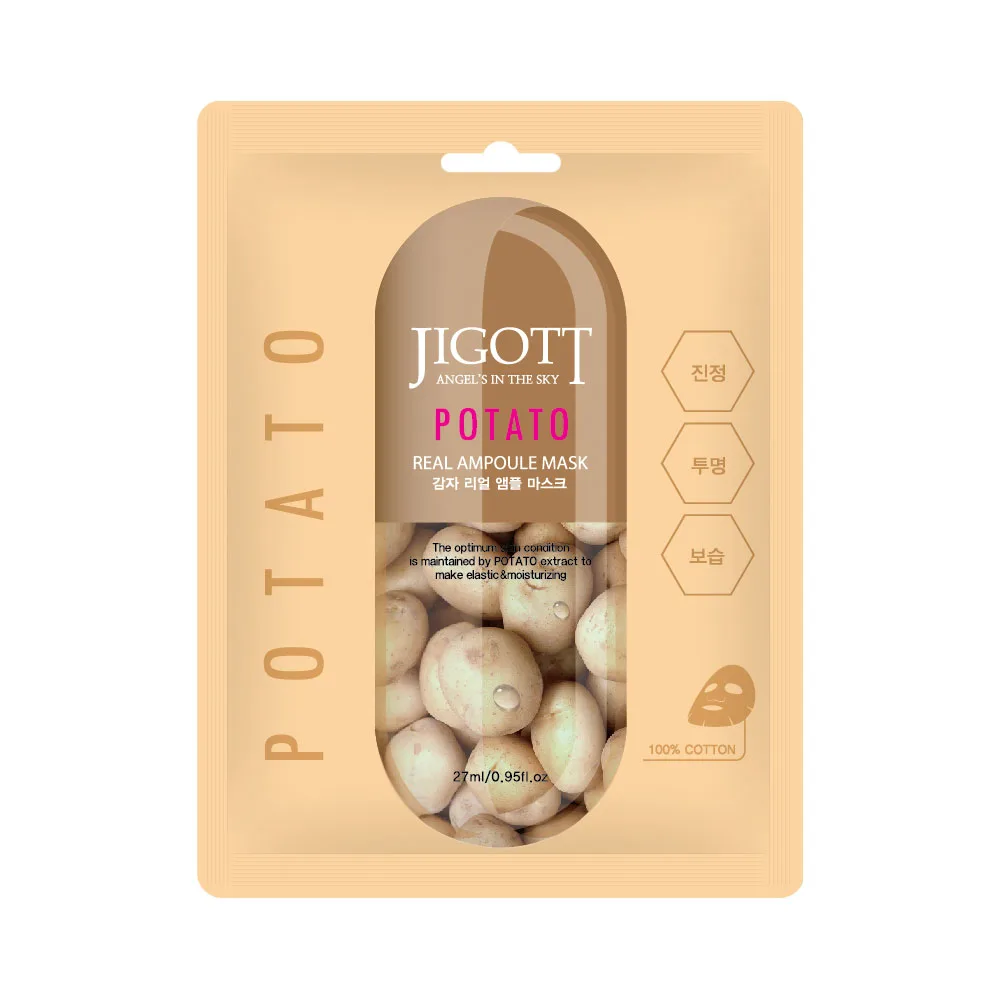 JIGOTT НАБОР Тканевая маска для лица КАРТОФЕЛЬ POTATO Real Ampoule Mask, 10 шт*27 мл