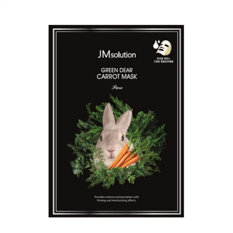 JMSOLUTION Успокаивающая тканевая маска с экстрактом моркови JMsolution Green Dear Rabbit Carrot Mask