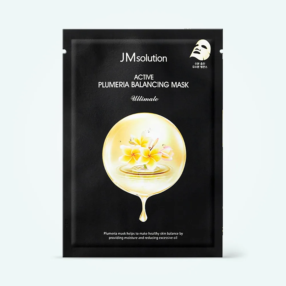 JMSOLUTION Маска для лица тканевая ЭКСТРАКТ ПЛЮМЕРИИ для восстановления баланса кожи Active Plumeria Balancing