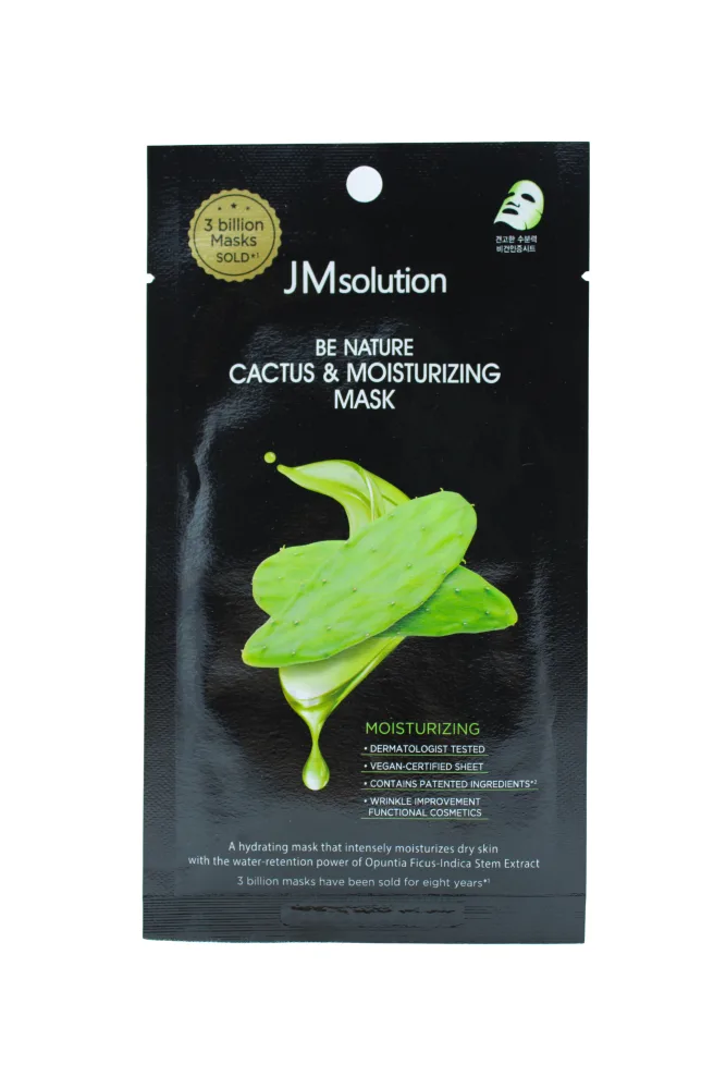 JMSOLUTION Маска для лица тканевая КАКТУС увлажняющая Be Nature Cactus & Moisturizing Mask