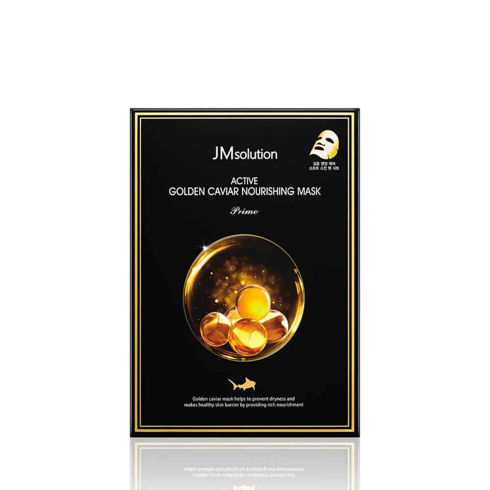 JMSOLUTION Ультратонкая тканевая маска с золотом и икрой JMsolution Active Golden Caviar Nourishing Mask Prime