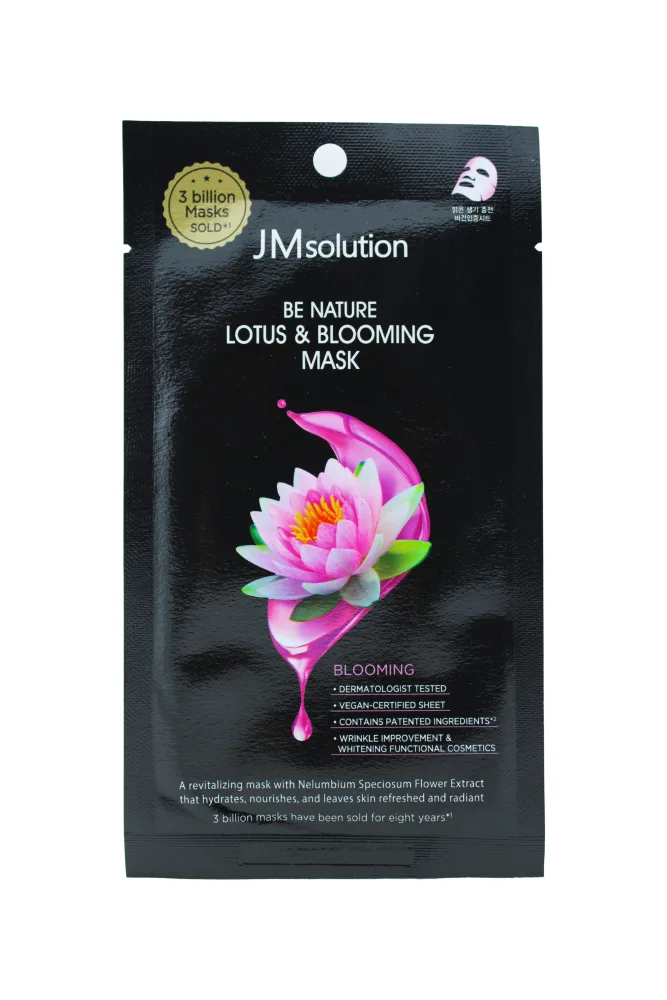 JMSOLUTION Маска для лица тканевая ЛОТОС Be Nature Lotus & Blooming Mask
