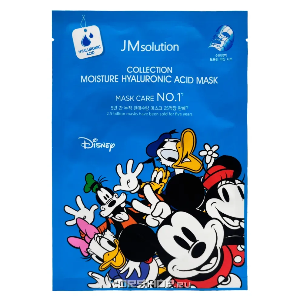 JMSOLUTION Маска для лица тканевая ПЕПТИДНЫЙ КОМПЛЕКС И ГИАЛУРОНОВАЯ КИСЛОТА Disney Collection Moisture Nmf Mas