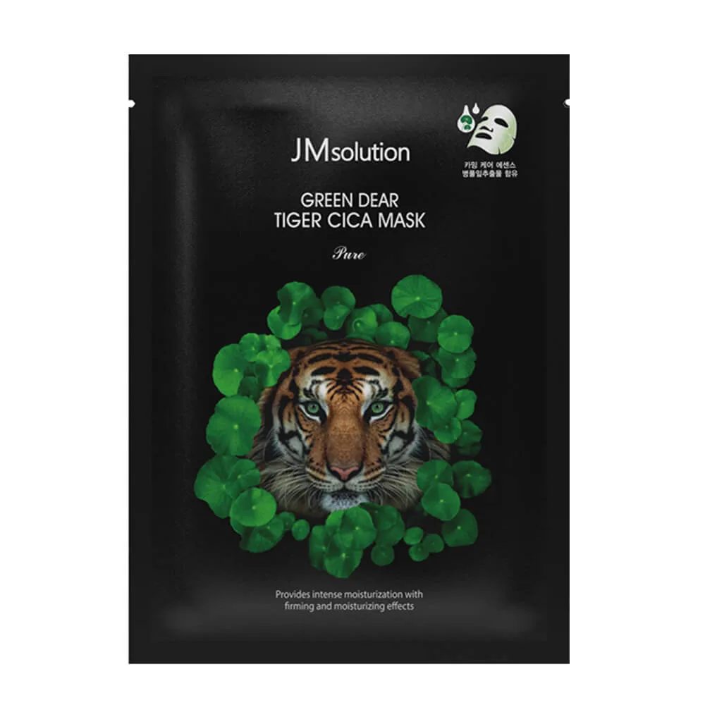 JMSOLUTION Успокаивающая маска для лица с центеллой JMsolution Green Dear Tiger Cica Mask