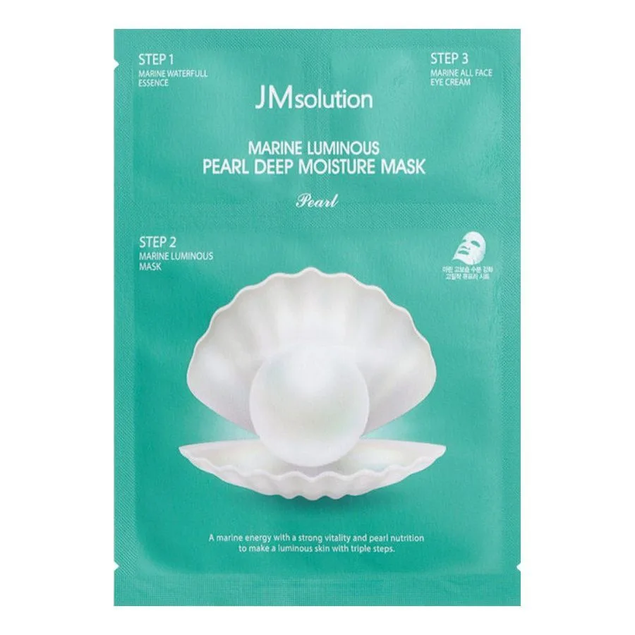 JMSOLUTION Маска для лица трёхэтапная увлажняющая ЭКСТРАКТ ЖЕМЧУГА Marine Luminous Pearl Moisture Mask Plus, 1,