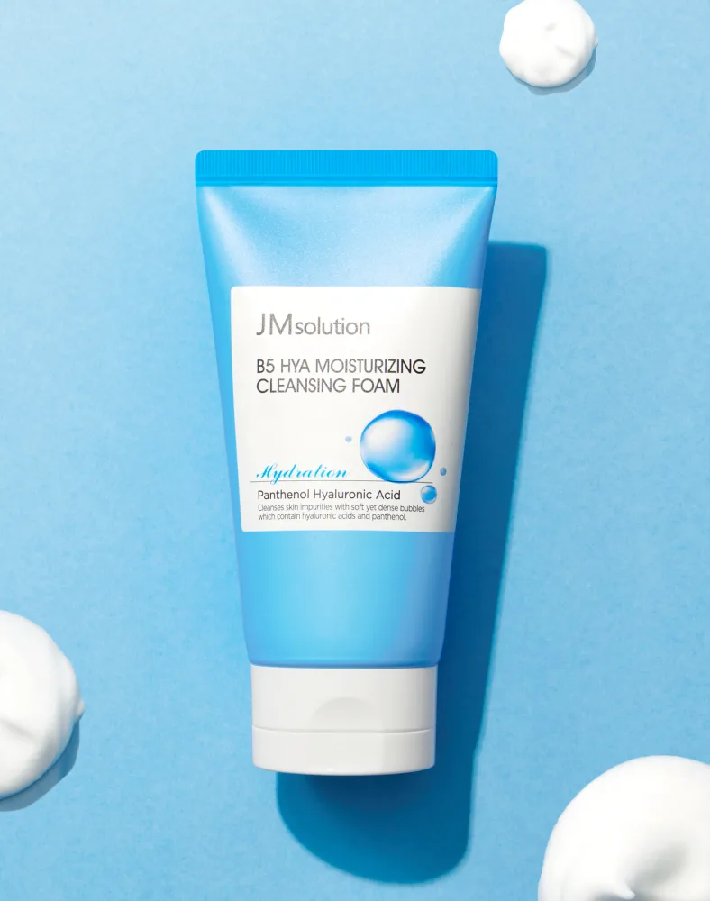 JMSOLUTION Увлажняющая пенка для умывания с пантенолом JMsolution B5 Hya Moisturizing Cleansing Foam
