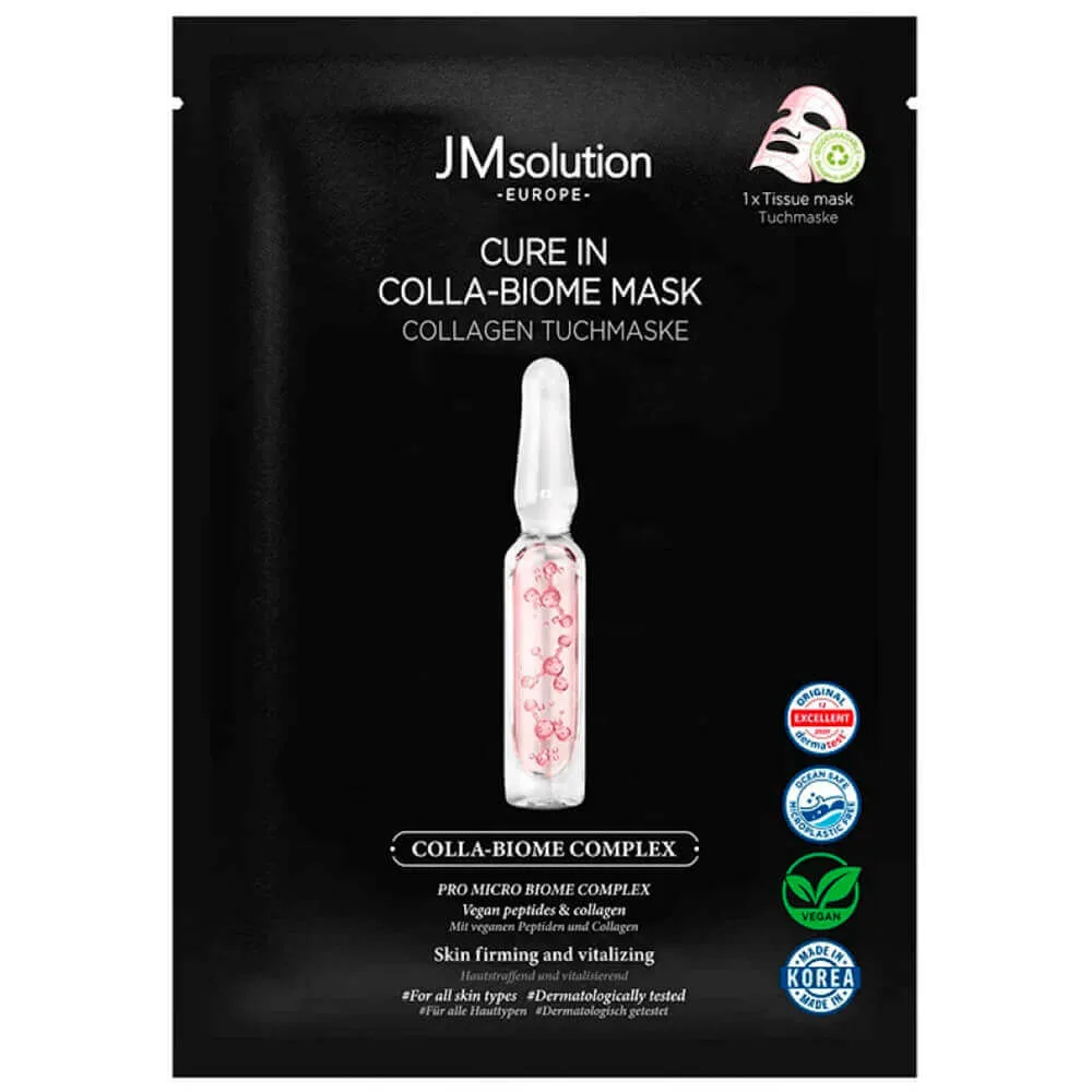JMSOLUTION Подтягивающая тканевая маска с коллагеном JMsolution Europe Cure In Colla-Biome Mask