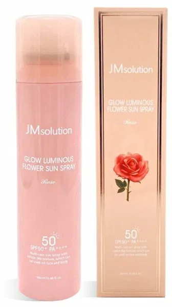 JMSOLUTION Спрей для лица и тела солнцезащитный ЭКСТРАКТ РОЗЫ Glow Luminous Flower Sun Spray Rosе SPF50+ PA++++