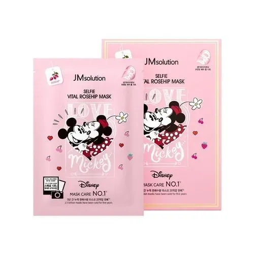JMSOLUTION Тканевая маска для лица освежающая ШИПОВНИК Jmsolution Selfie Vital Rosehip Mask, 30 мл х 10 шт.