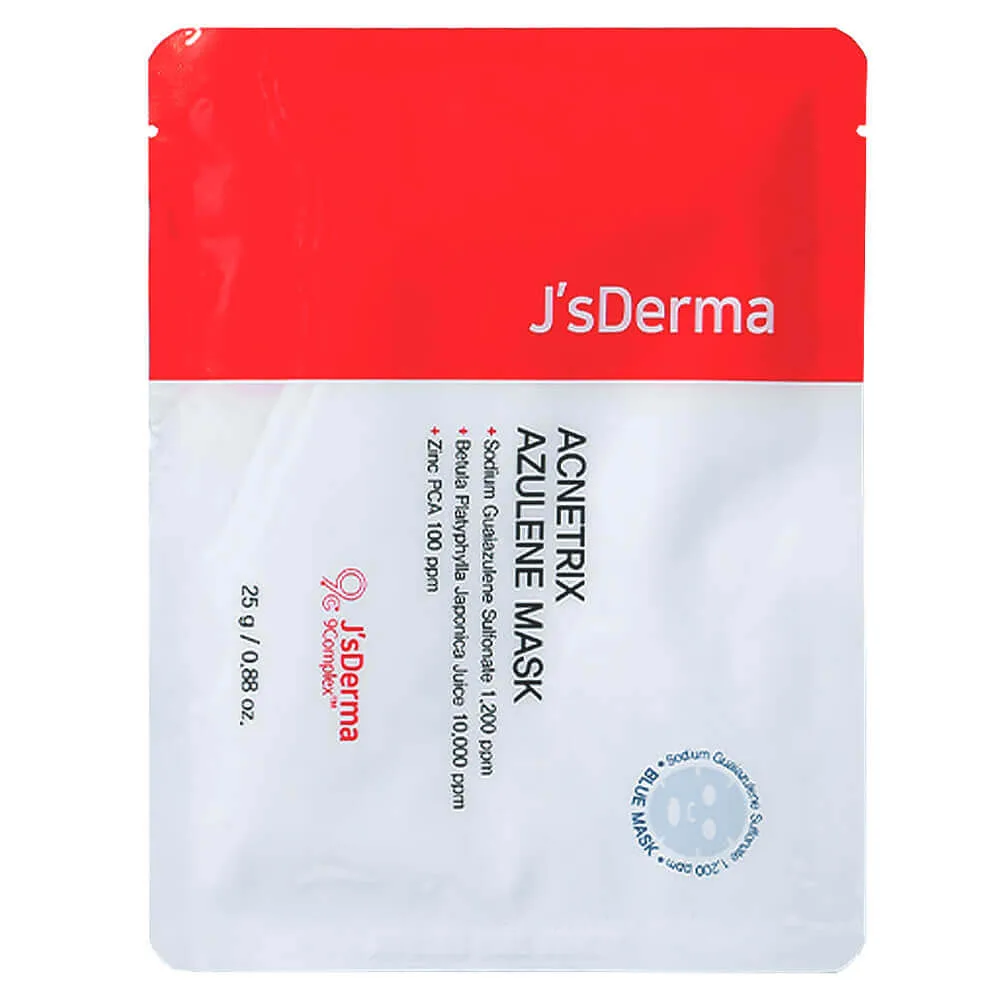 JsDerma Успокаивающая маска с азуленом и берёзовым соком JsDerma Acnetrix Azulene Mask