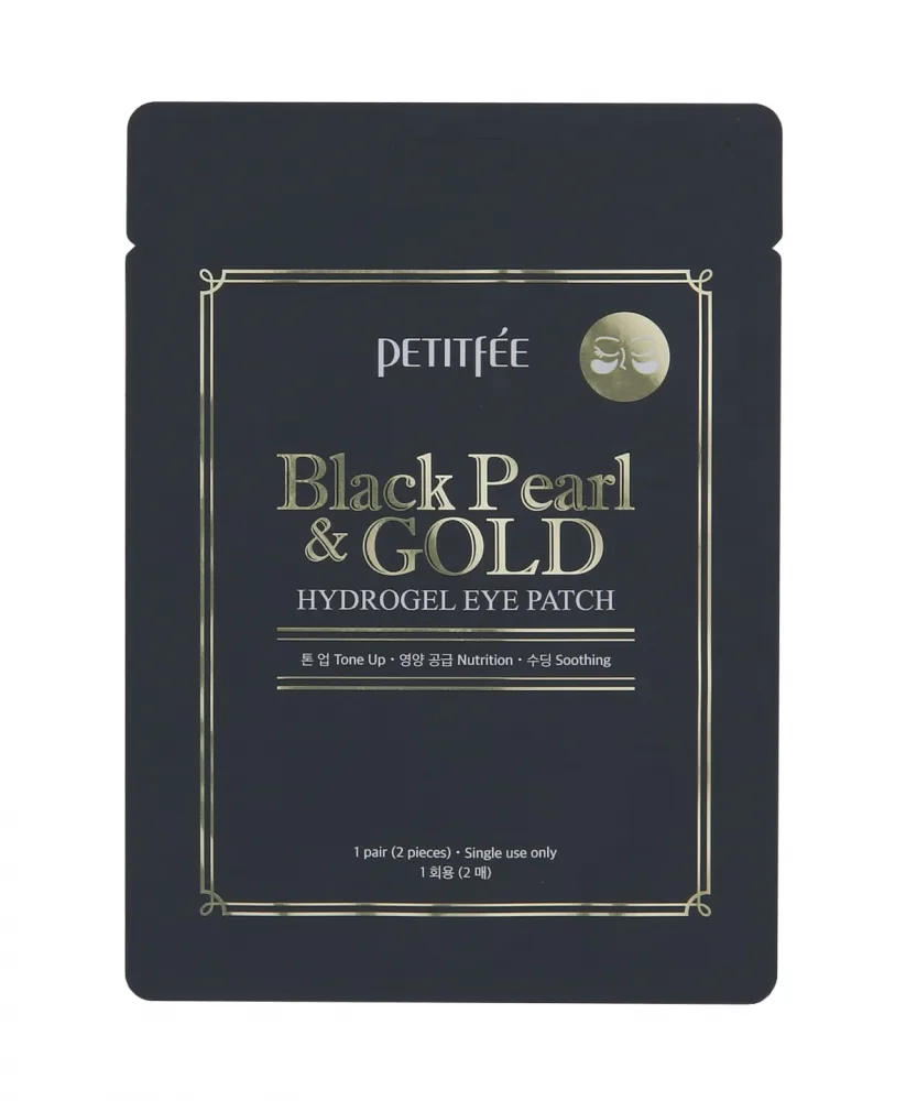 KOELF Гидрогелевые патчи для глаз ЖЕМЧУГ/ЗОЛОТО Black Pearl & Gold hydrogel Eye Patch, 2 шт (1 пара)