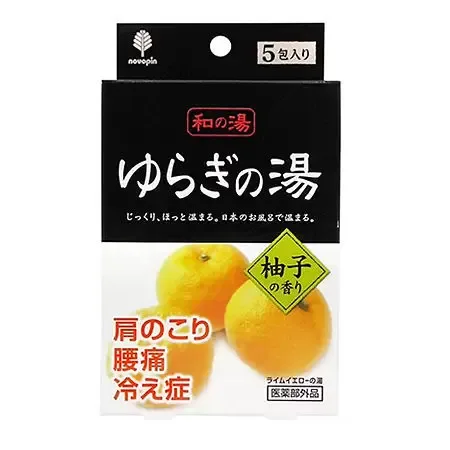 KOKUBO Соль для ванны АРОМАТ ЯПОНСКОГО ЦИТРУСА Bath Salt Novopin Yuragi noYu, 25 гр* 5 шт