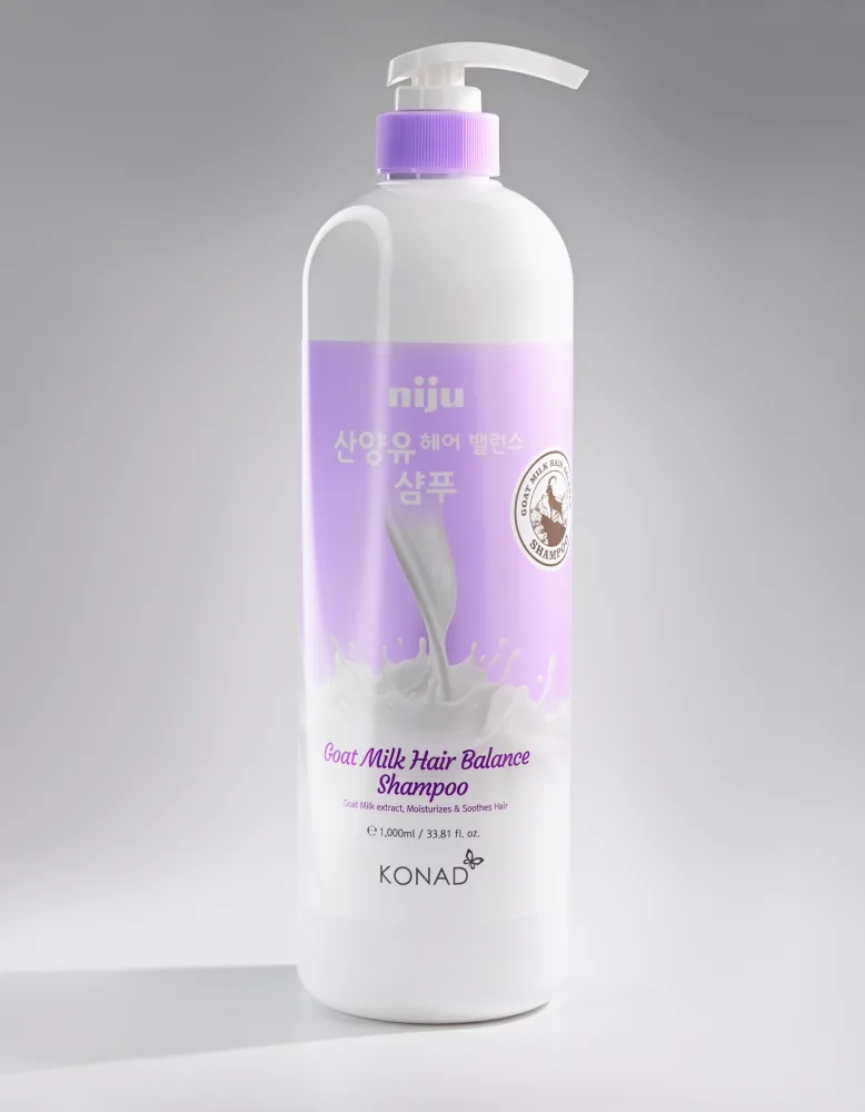 KONAD Шампунь для блеска и объема волос КОЗЬЕ МОЛОКО Niju Goat Milk Hair Balance Shampoo