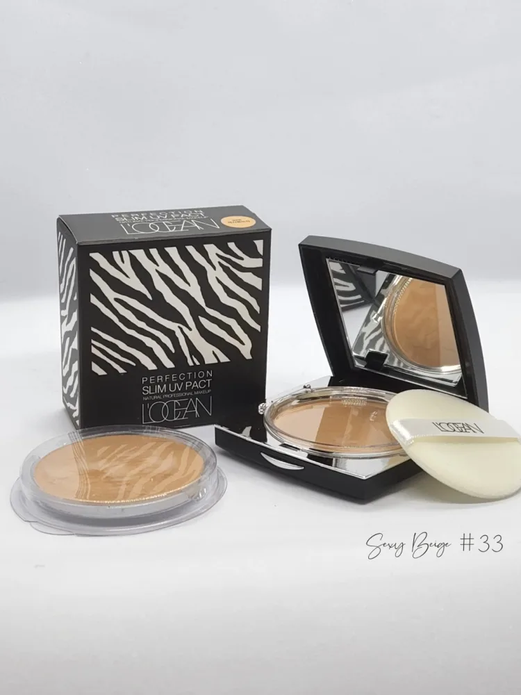 L'OCEAN Пудра для лица компактная МАТОВАЯ с UV фильтром + сменный блок #33 Sexy Beige