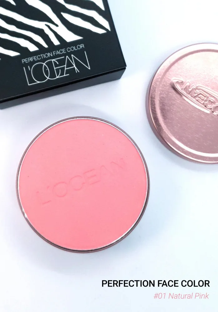 L'OCEAN Румяна для лица ЛЕГКИЕ Face Color Can в алюминиевом контейнере #01 Natural Pink