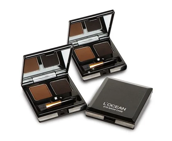 L'OCEAN Тени для бровей МАТОВЫЕ #02 Light Brown + Brown